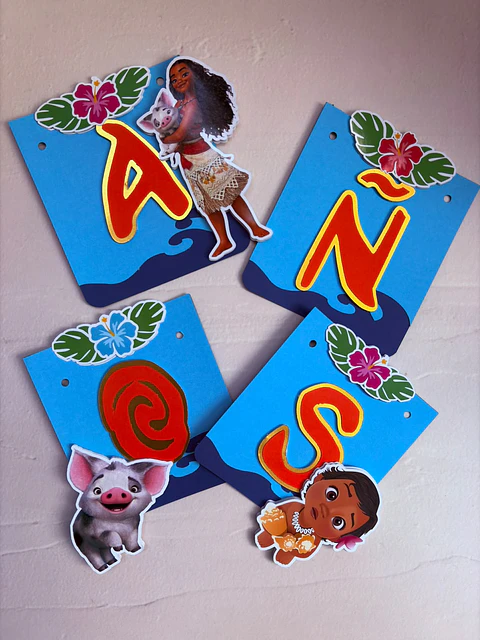 BANDERIN CUMPLEAÑOS MOANA 