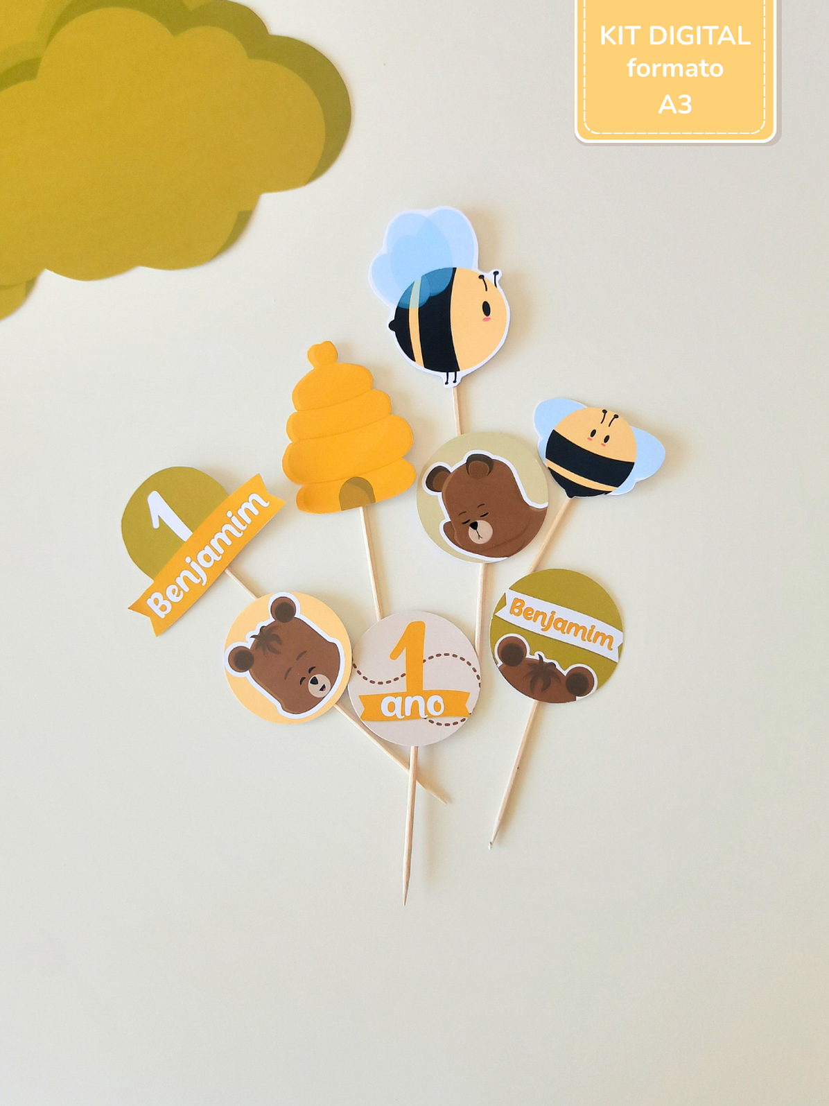  Kit Digital A3 - Ursinho Ben 6