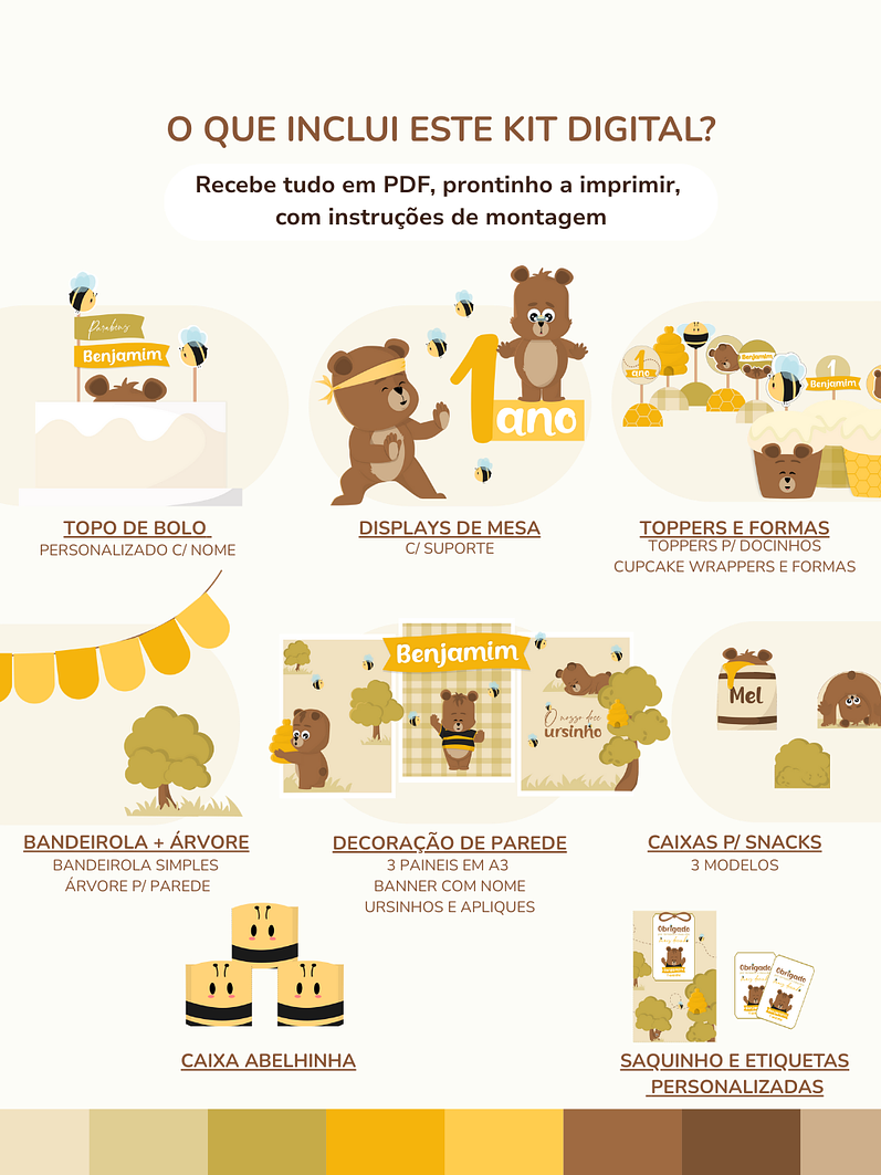  Kit Digital A3 - Ursinho Ben 2