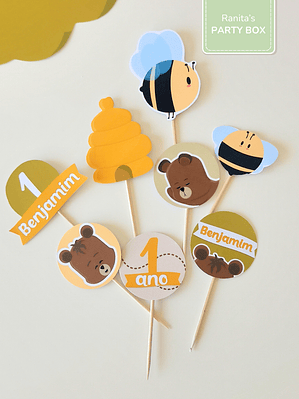 Toppers | 12 Unid. - Festa Ursinho Ben