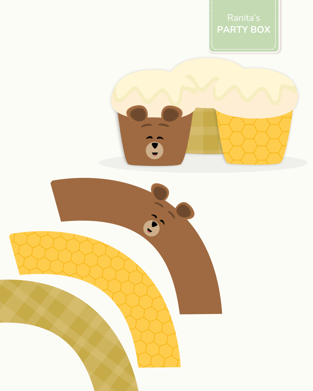 Cupcake wrappers | 6 Unid. – Festa Ursinho Ben 2