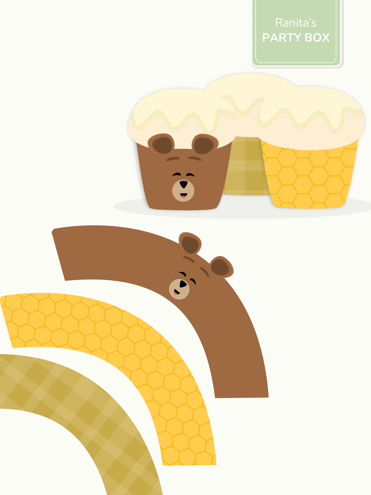 Cupcake wrappers | 6 Unid. – Festa Ursinho Ben 2