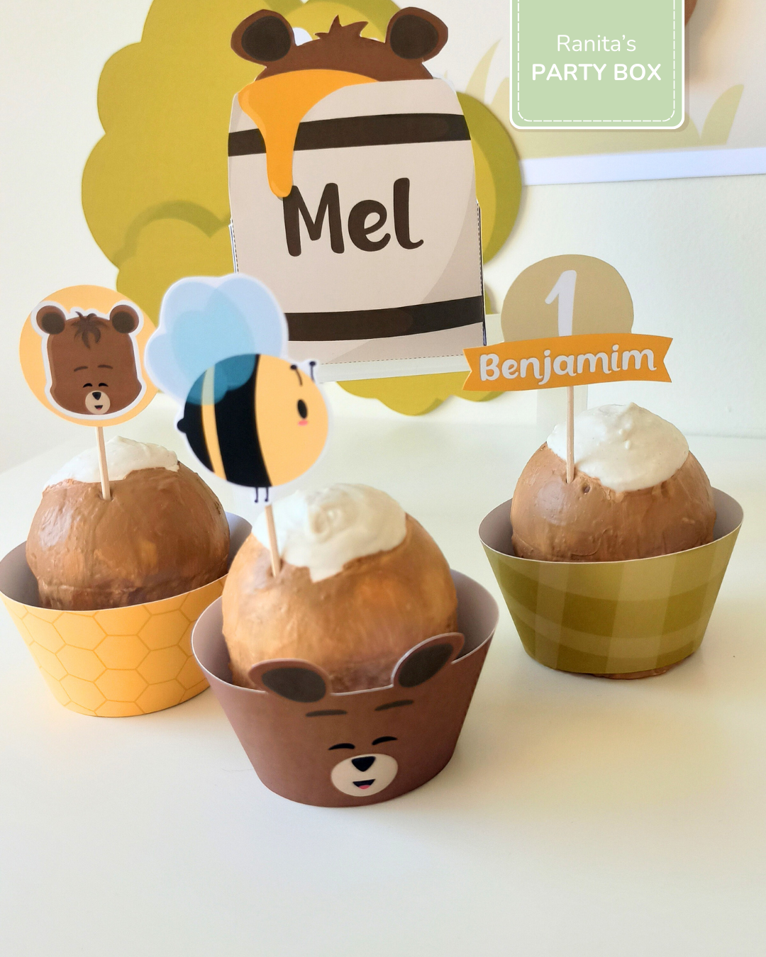 Cupcake wrappers | 6 Unid. – Festa Ursinho Ben 1