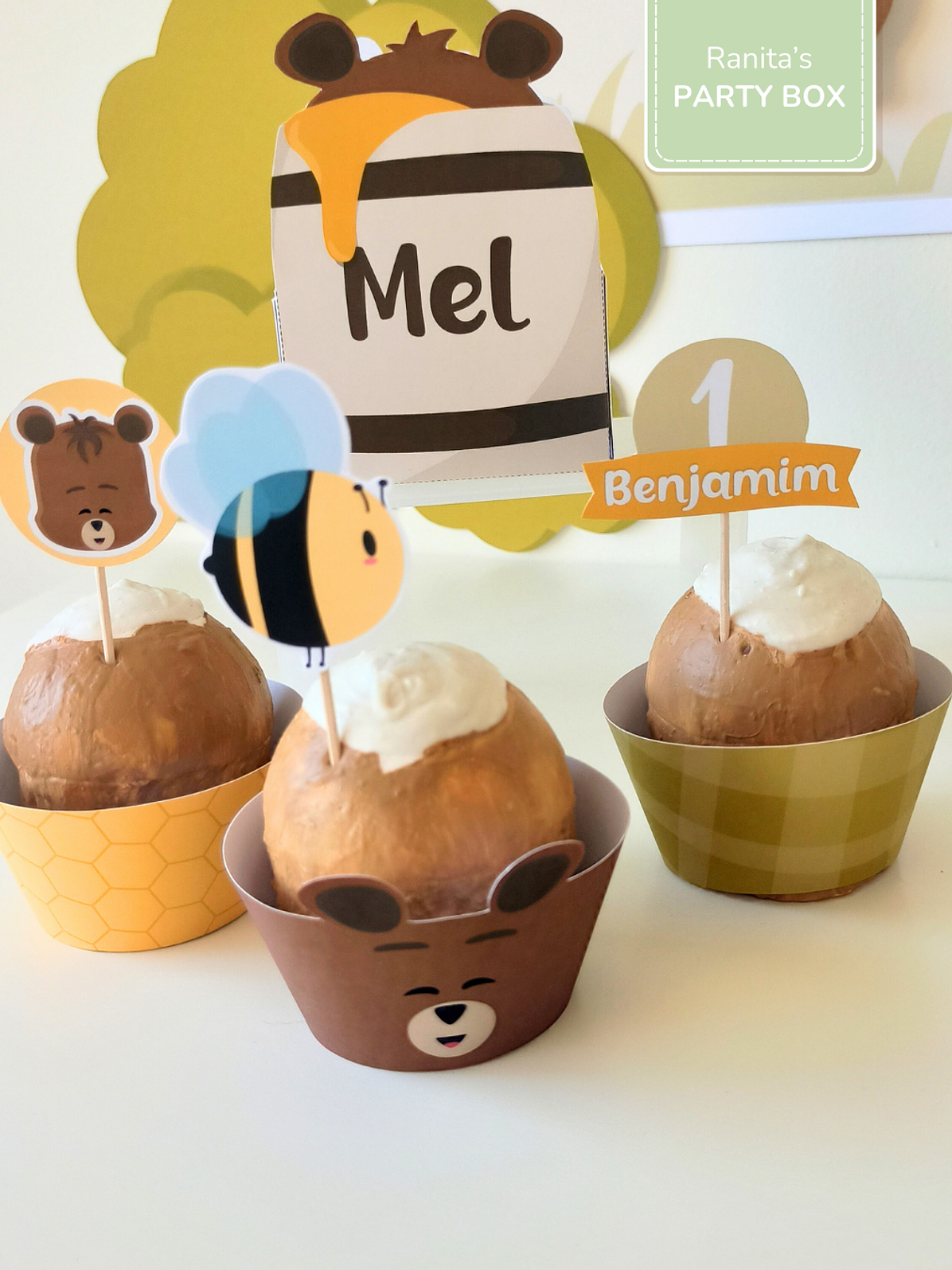 Cupcake wrappers | 6 Unid. – Festa Ursinho Ben 1