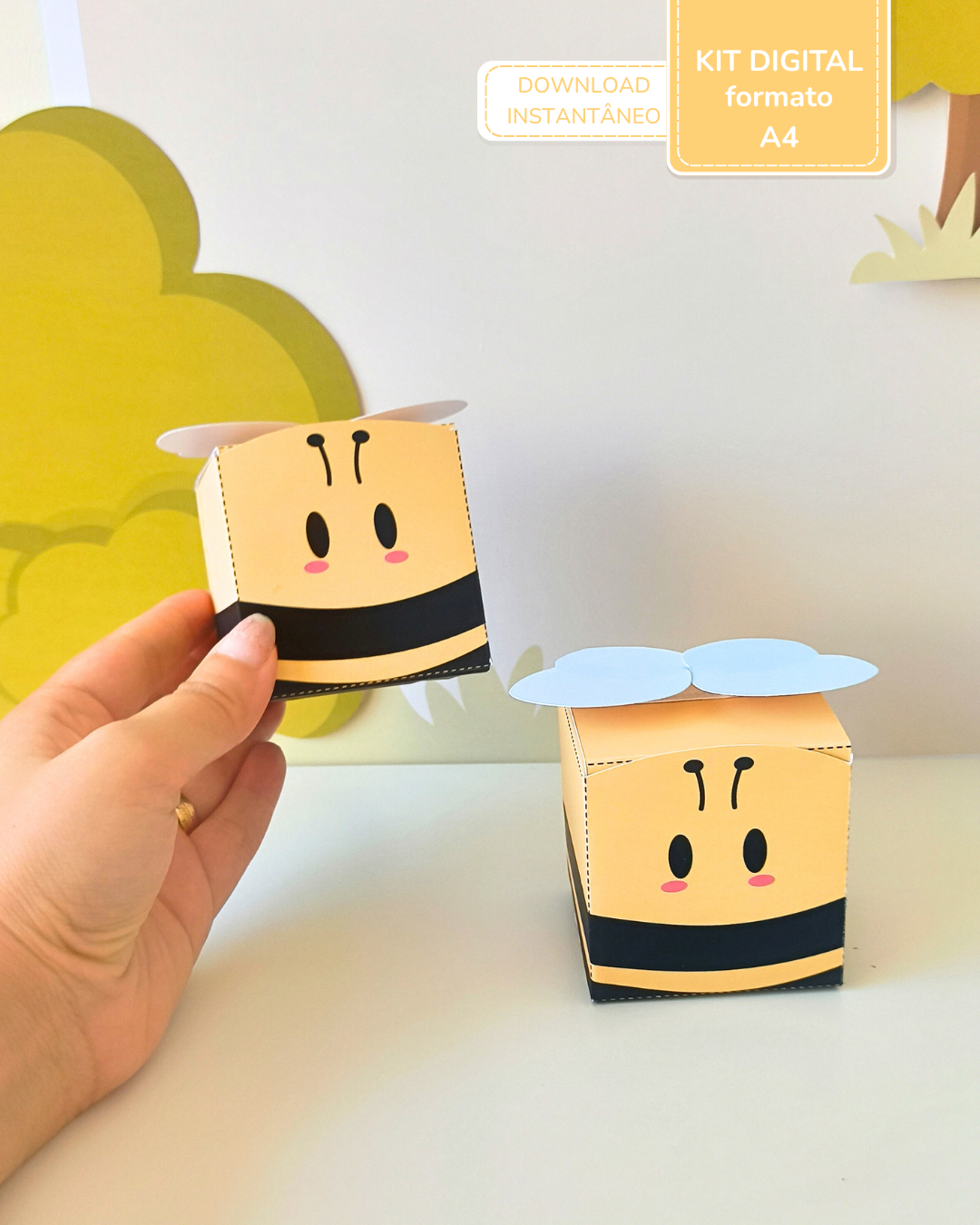Kit Digital A4 | Caixa Abelhinha - Festa Ursinho Ben 1