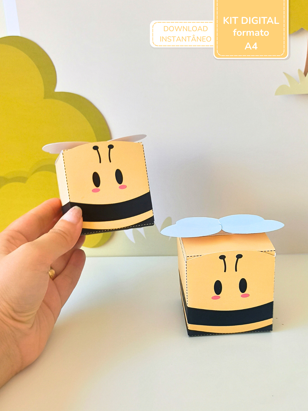 Kit Digital A4 | Caixa Abelhinha - Festa Ursinho Ben 1