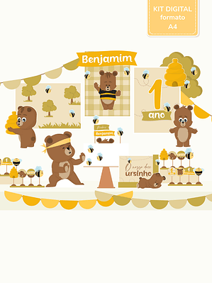  Kit Digital A4 | V. Quadrinhos - Ursinho Ben -