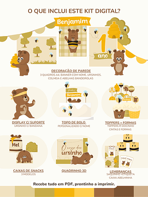  Kit Digital A4 | V. Quadrinhos - Ursinho Ben -