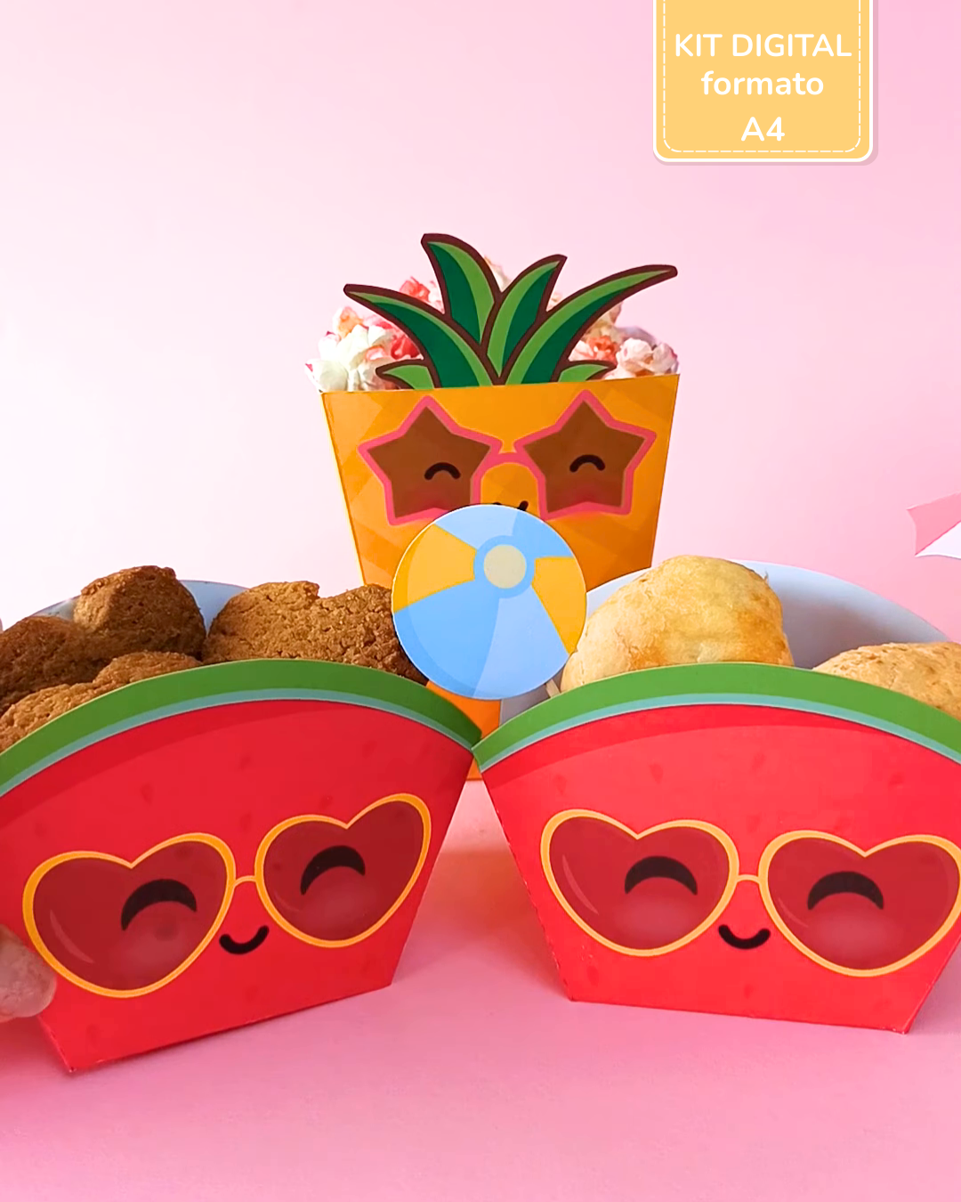 Kit Digital A4 | Caixas de Snacks - Summer Fruits 1