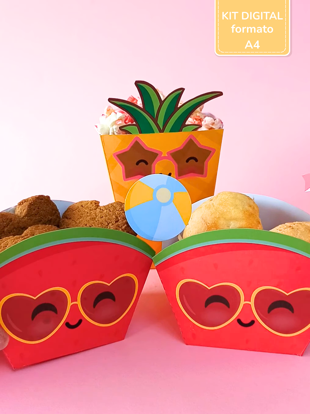 Kit Digital A4 | Caixas de Snacks - Summer Fruits 1