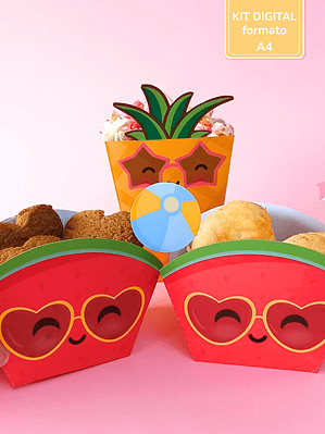 Kit Digital A4 | Caixas de Snacks - Summer Fruits