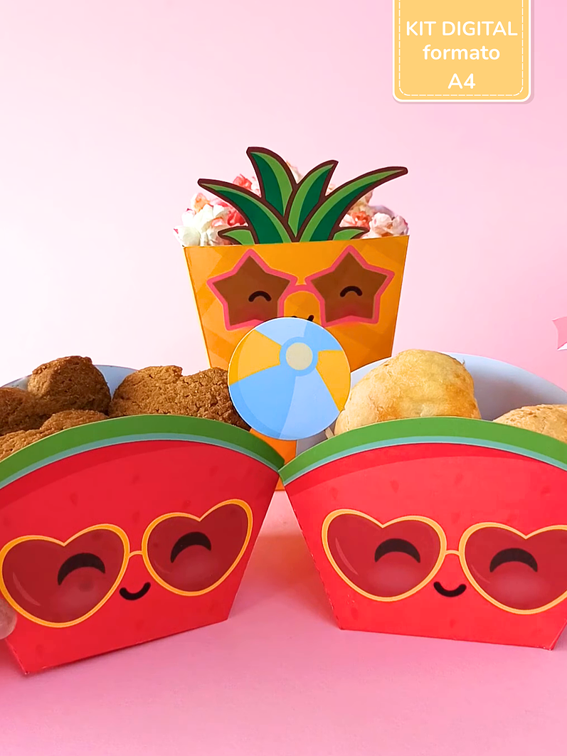 Kit Digital A4 | Caixas de Snacks - Summer Fruits 1