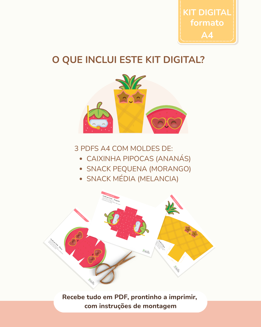 Kit Digital A4 | Caixas de Snacks - Summer Fruits 2