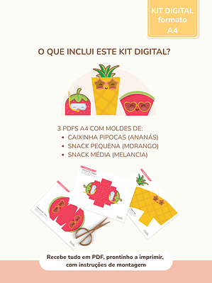 Kit Digital A4 | Caixas de Snacks - Summer Fruits