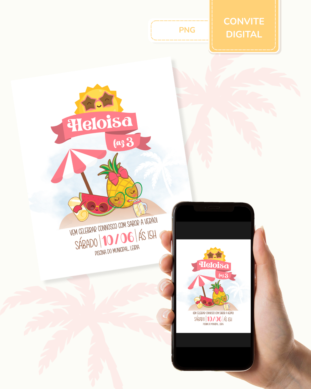 Convite digital PNG - Summer Fruits  1