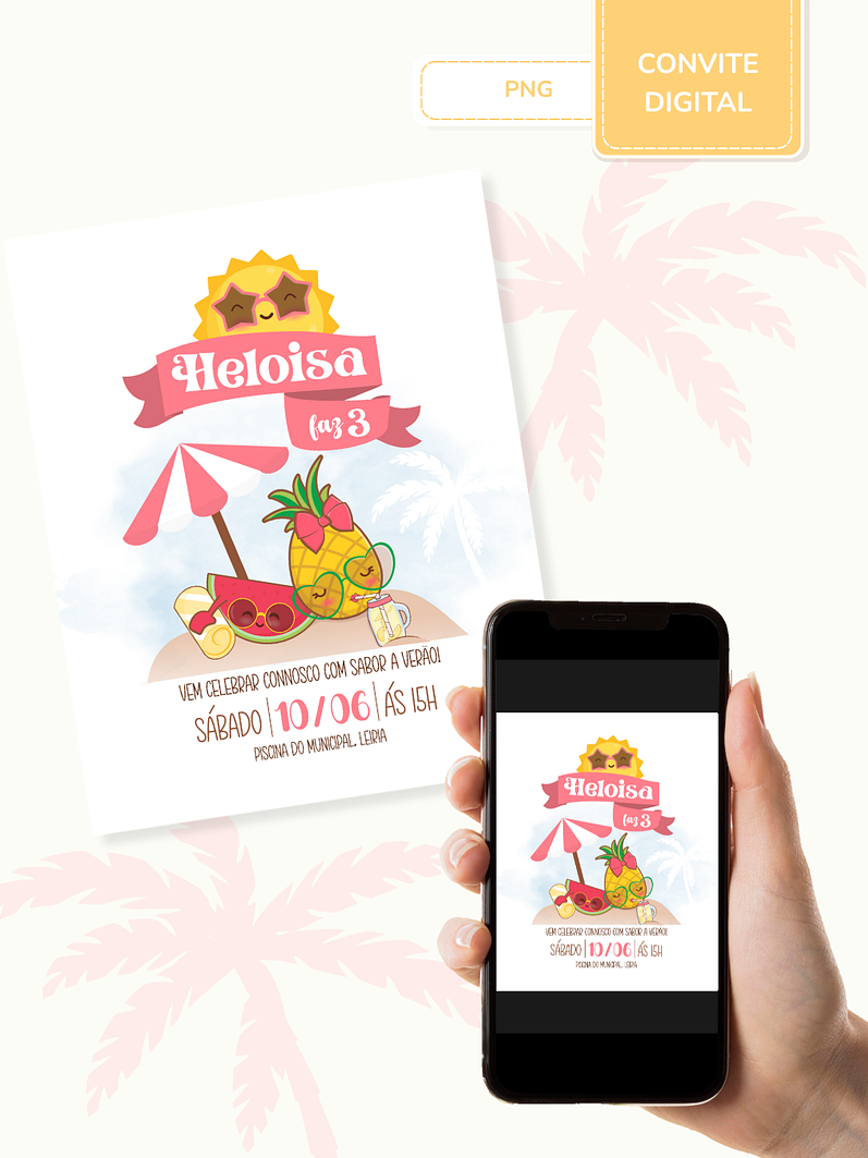 Convite digital PNG - Summer Fruits  1