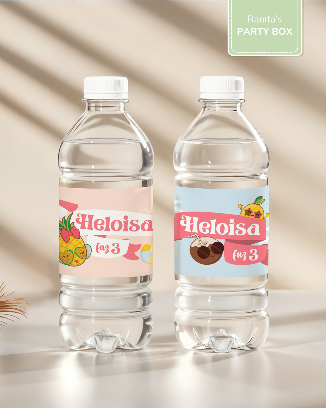 Rótulos garrafas personalizadas Peq.| 6 Unid. – Festa Summer Fruits 1