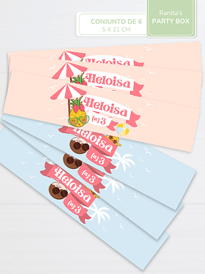 Rótulos garrafas personalizadas Peq.| 6 Unid. – Festa Summer Fruits