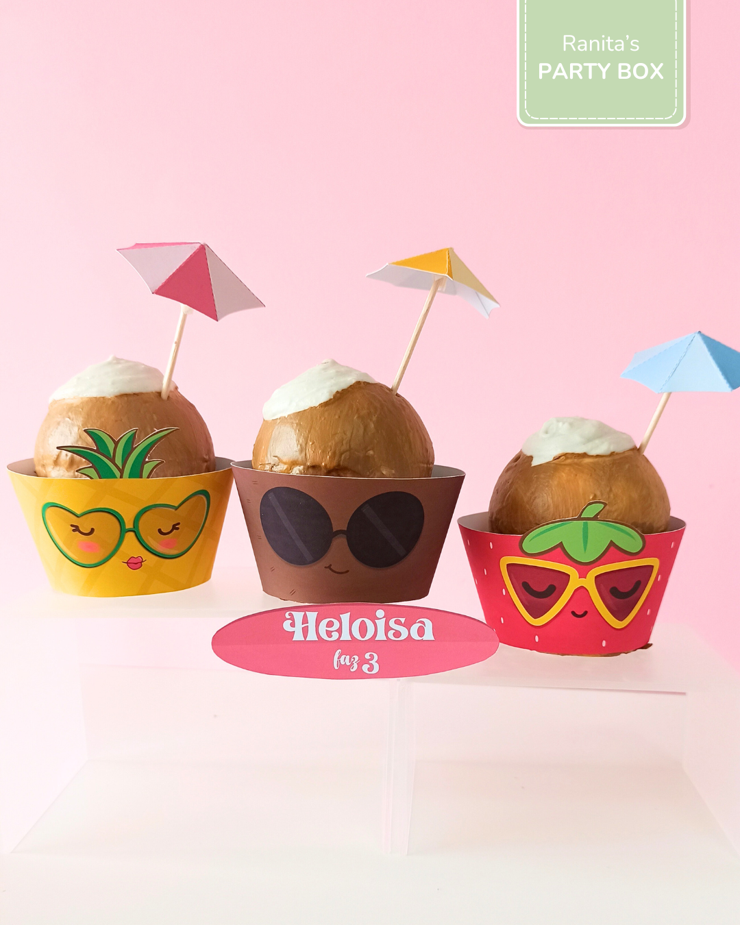 Cupcake Wrappers + Guarda Sol | 6 Unid. – Festa Summer Fruits 1