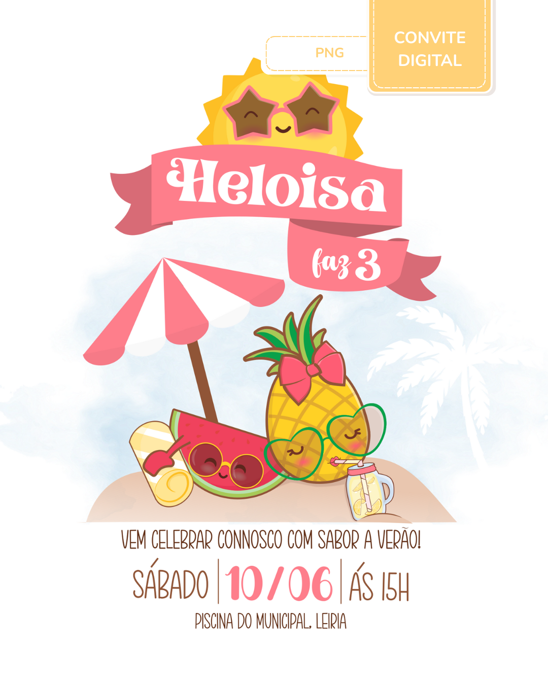 Convite digital PNG - Summer Fruits  2