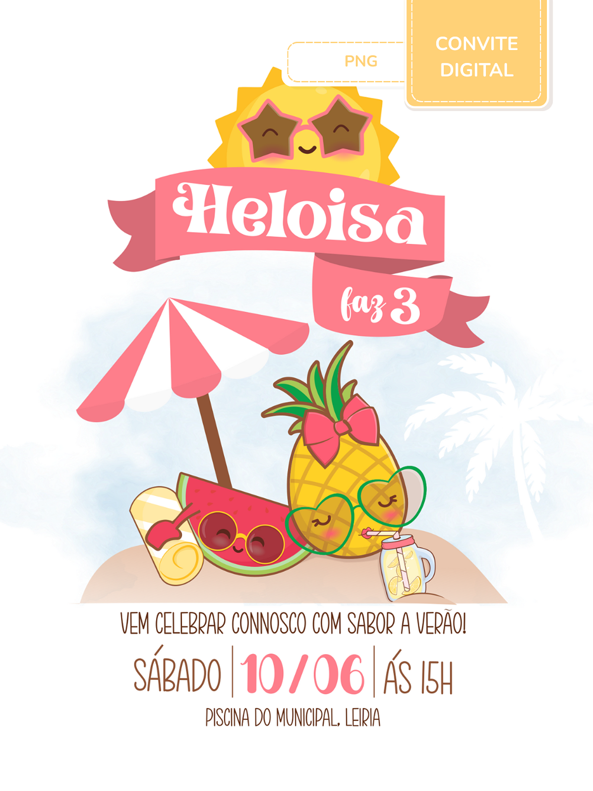 Convite digital PNG - Summer Fruits  2