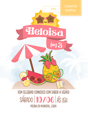 Convite digital PNG - Summer Fruits 