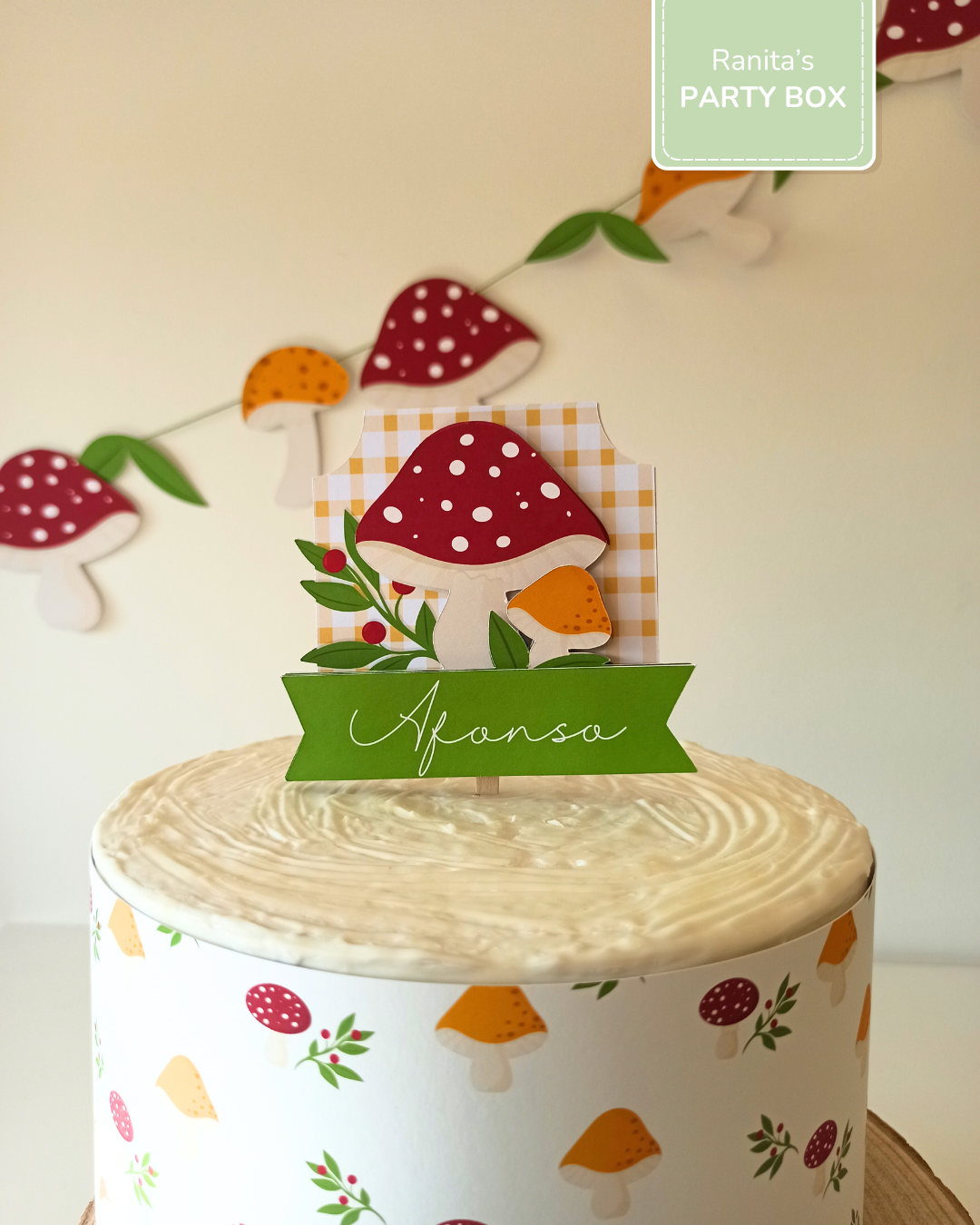 Topo de bolo personalizado – Festa Cogumelos 2