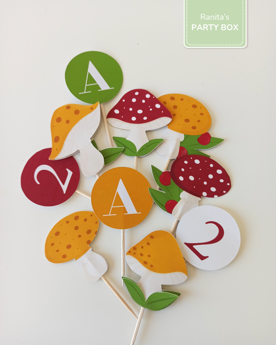 Toppers | 12 Unid. - Festa Cogumelos 1