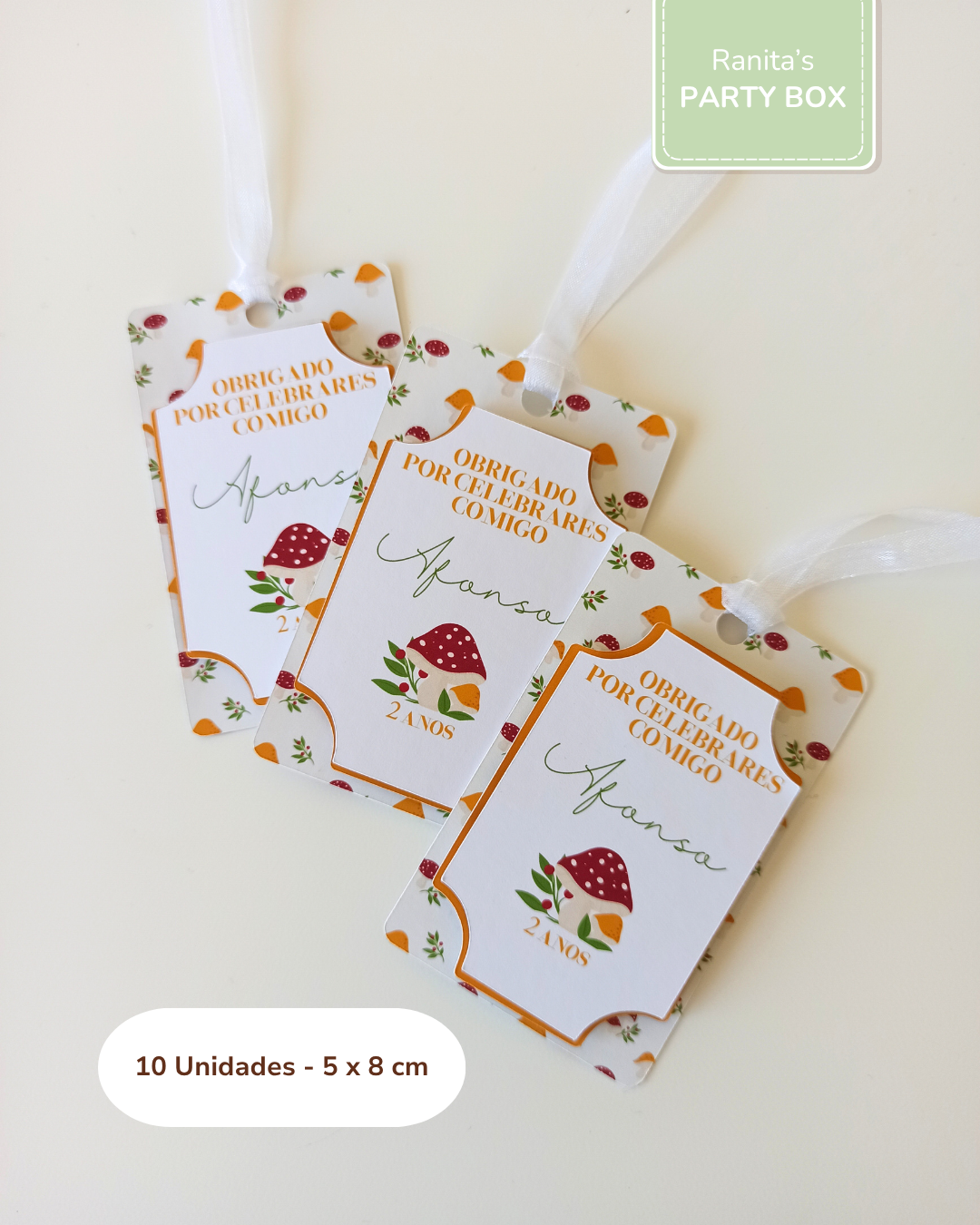 Etiquetas lembranças | 10 Unid. – Festa Cogumelos 2