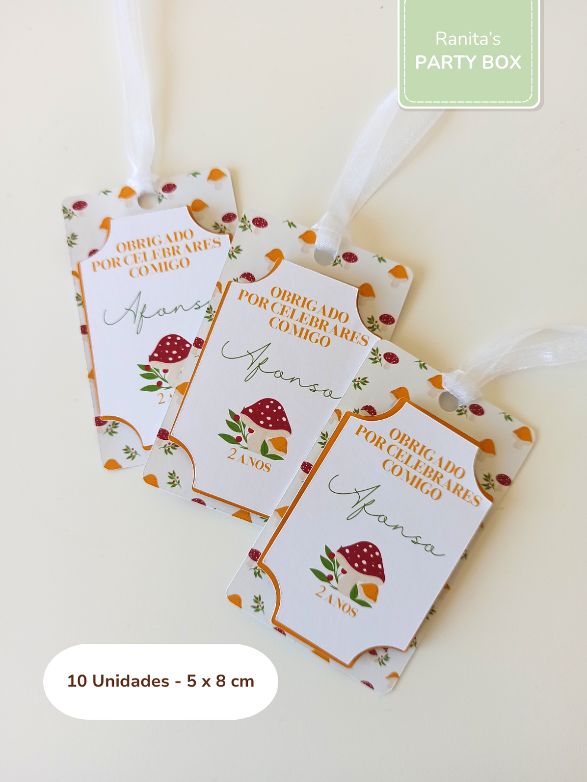 Etiquetas lembranças | 10 Unid. – Festa Cogumelos 2