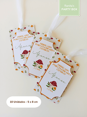 Etiquetas lembranças | 10 Unid. – Festa Cogumelos