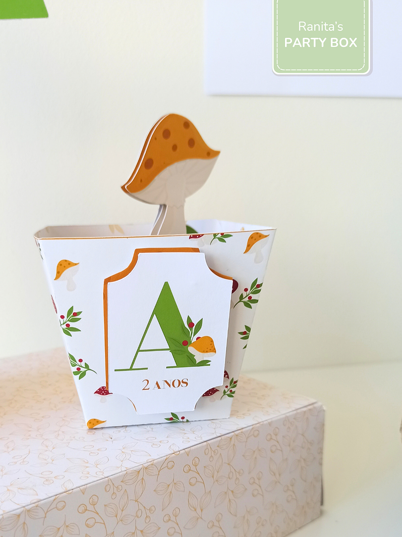 Mini caixa de pipocas – Festa Cogumelos  1