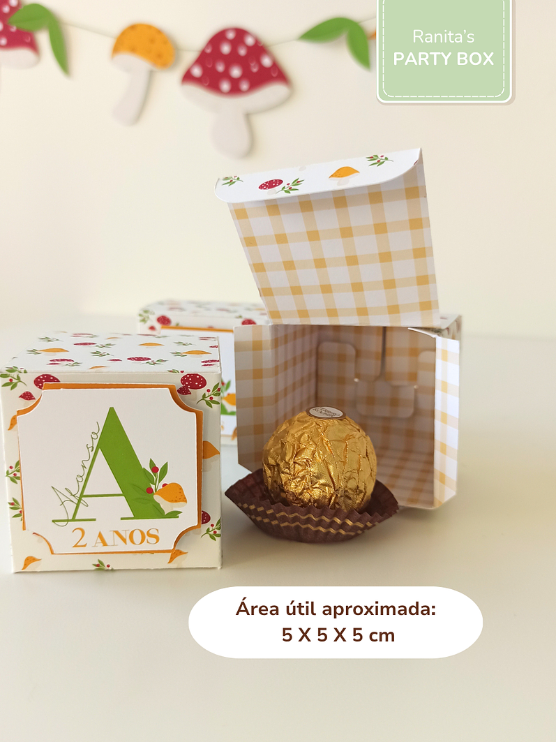 Caixa um docinho - Festa Cogumelos 2