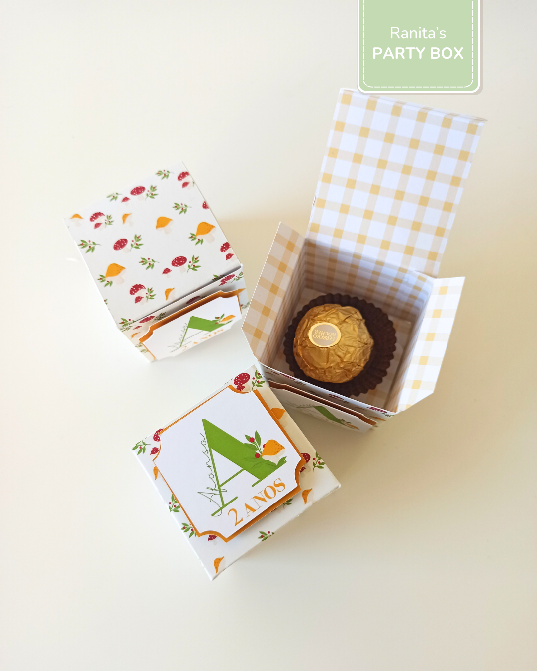 Caixa um docinho - Festa Cogumelos 3