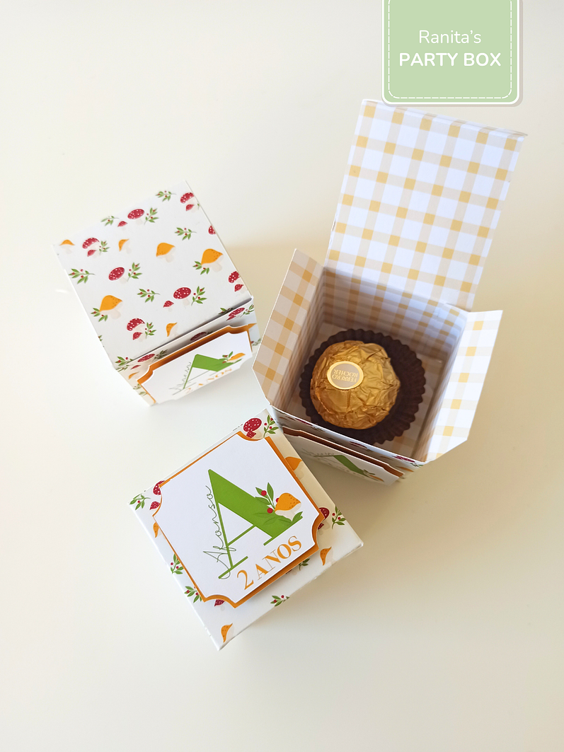 Caixa um docinho - Festa Cogumelos 3