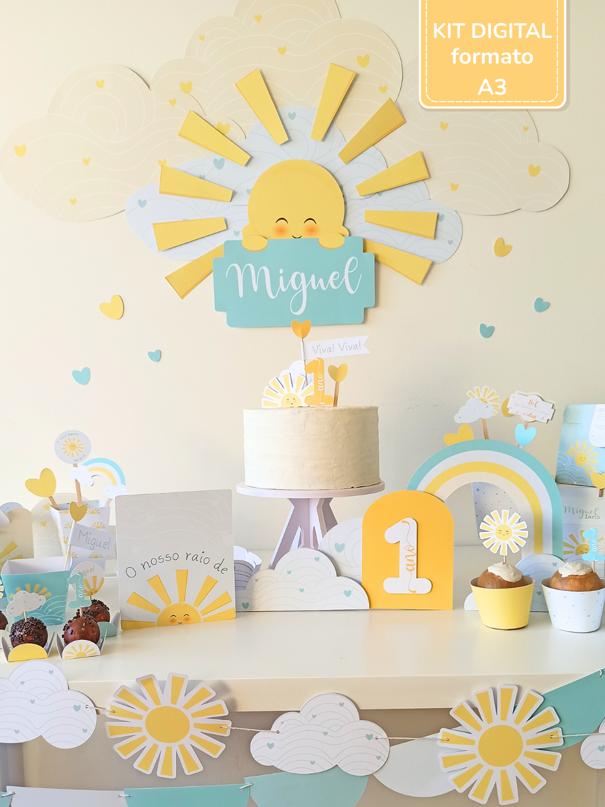  Kit Digital A3 e A4 - Sunshine  - Raio de sol 3