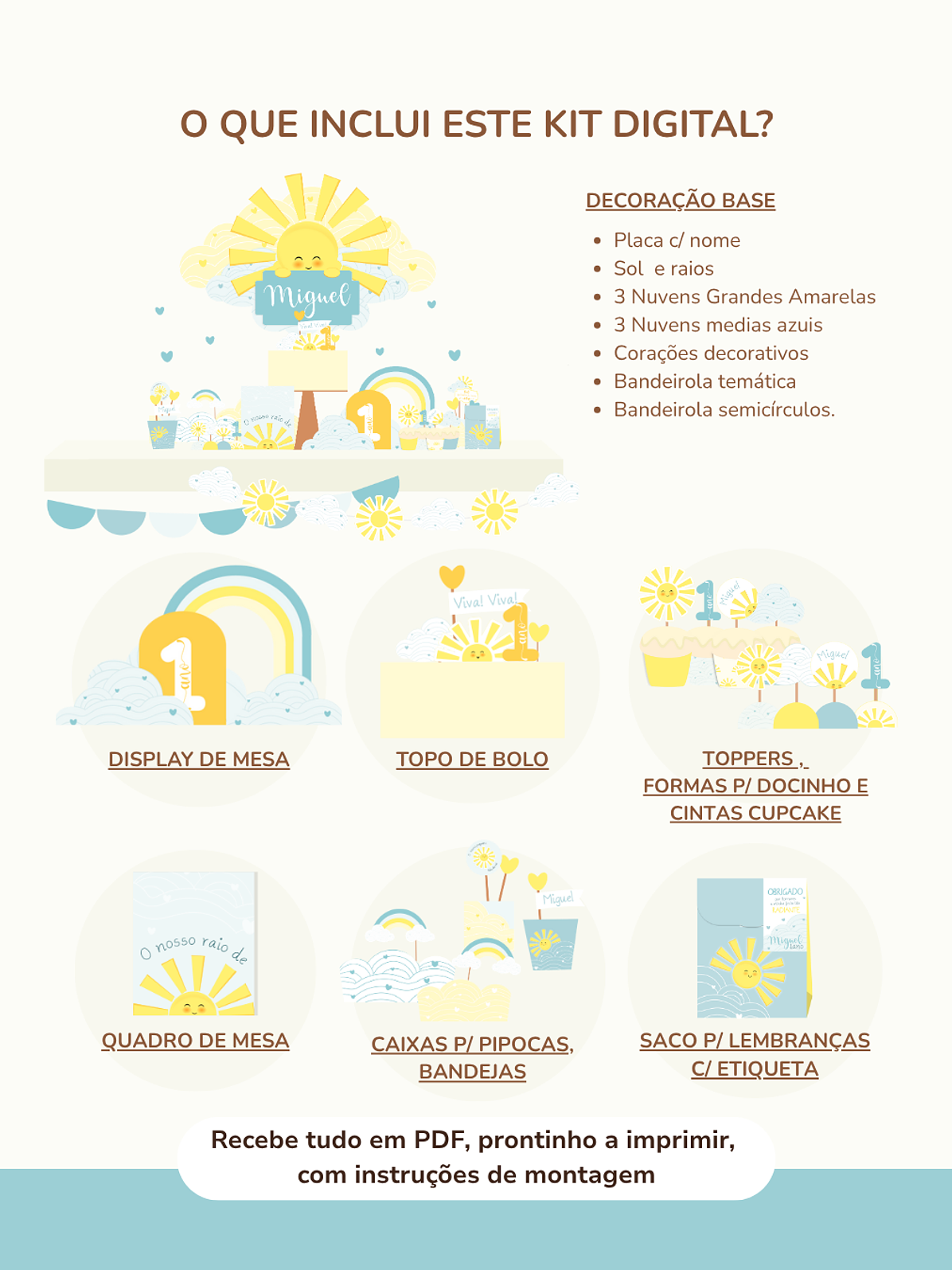  Kit Digital A3 e A4 - Sunshine  - Raio de sol 2