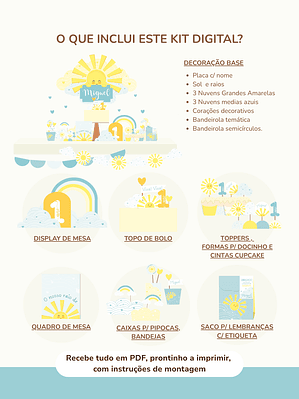  Kit Digital A3 e A4 - Sunshine  - Raio de sol