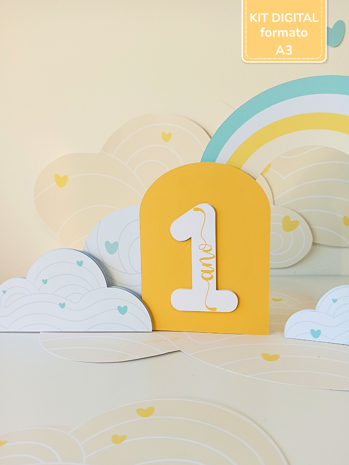  Kit Digital A3 e A4 - Sunshine  - Raio de sol 4