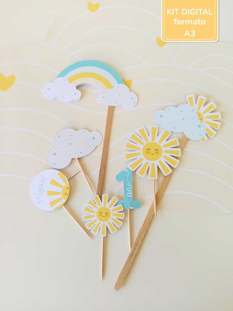  Kit Digital A3 e A4 - Sunshine  - Raio de sol 7