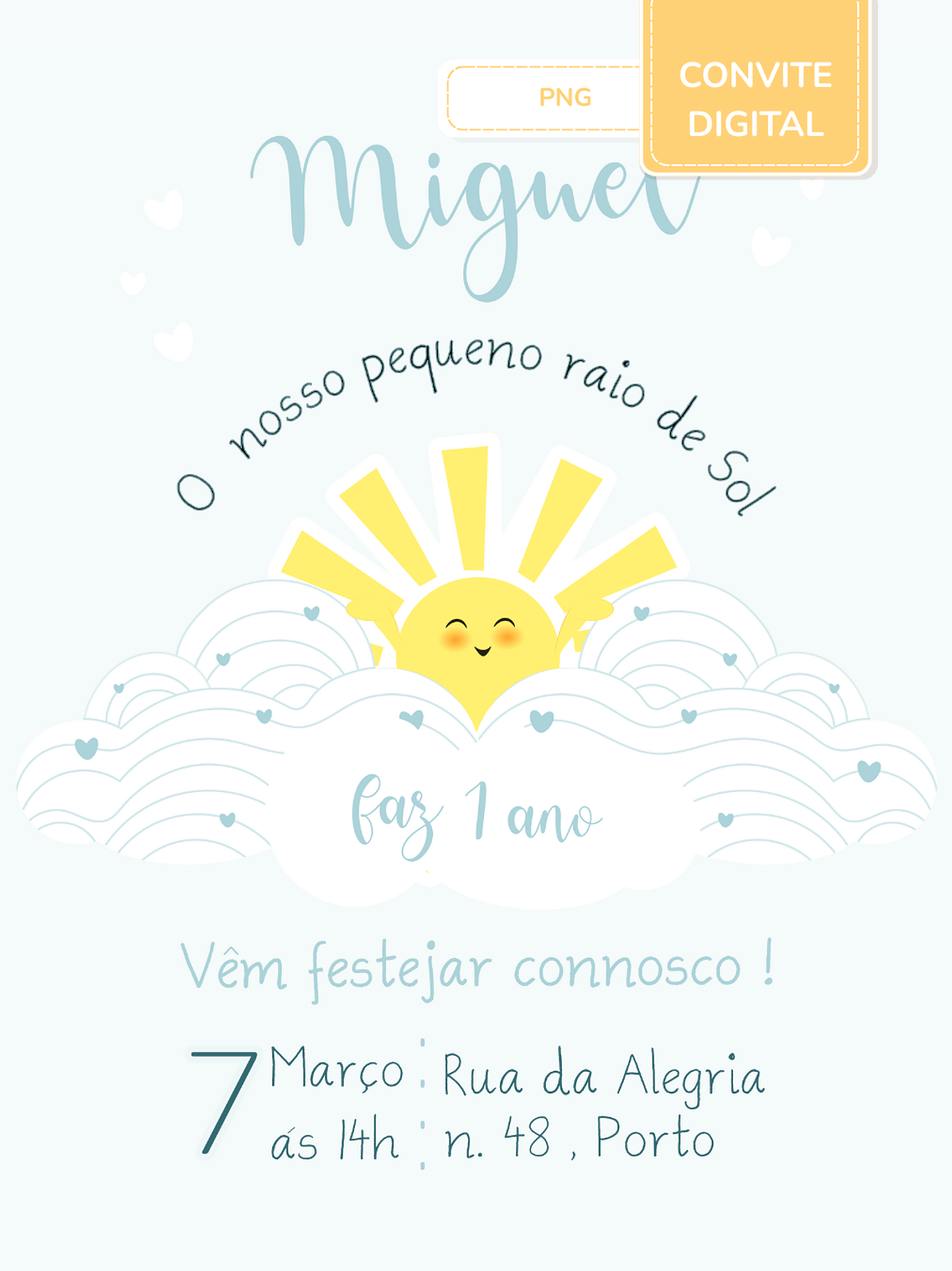 Convite digital PNG - Sunshine - Raio de Sol 2