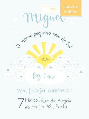 Convite digital PNG - Sunshine - Raio de Sol