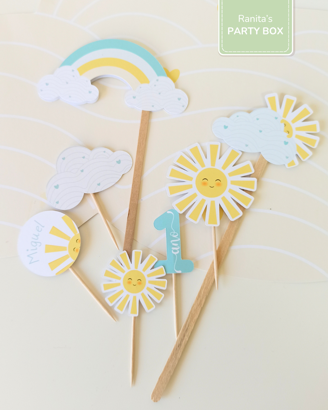 Toppers | 12 Unid. - Festa Sunshine - Raio de Sol 1