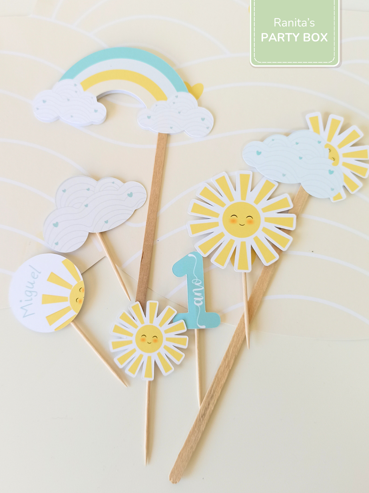Toppers | 12 Unid. - Festa Sunshine - Raio de Sol 1