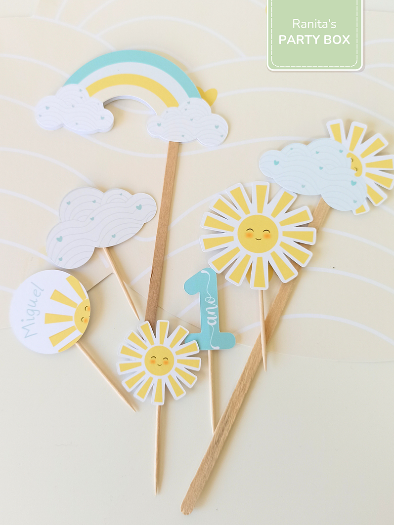 Toppers | 12 Unid. - Festa Sunshine - Raio de Sol 1