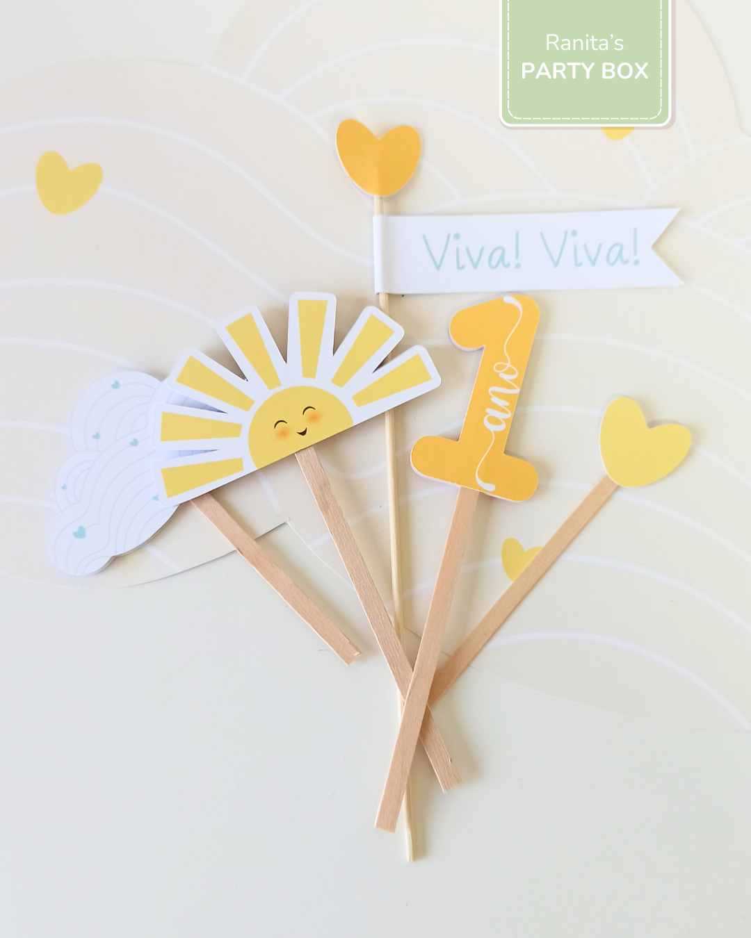 Topo de bolo personalizado – Festa Sunshine - Raio de sol 1
