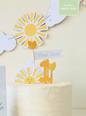 Topo de bolo personalizado – Festa Sunshine - Raio de sol