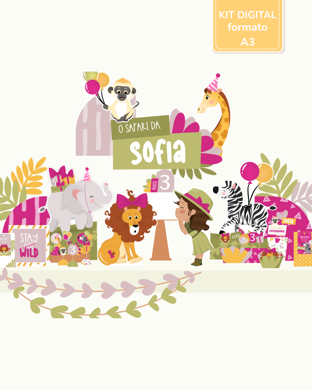  Kit Digital A3 - Safari - Stay Wild Girl 1