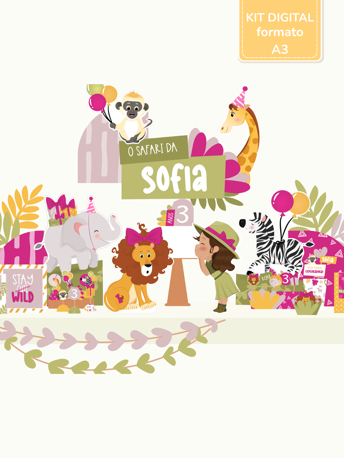  Kit Digital A3 - Safari - Stay Wild Girl 1