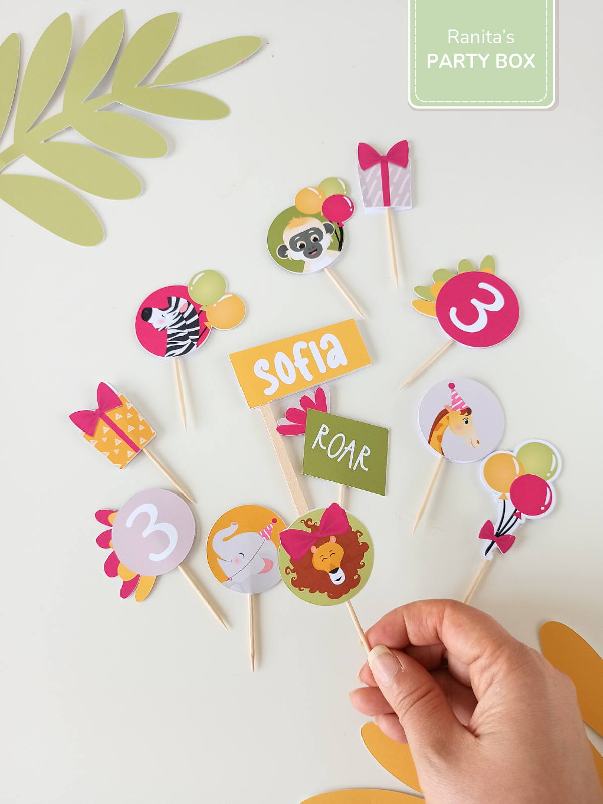 Toppers | 12 Unid. - Festa Safari - Stay Wild Girl 1